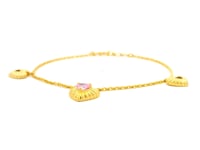 Dazzling Hearts Gold Bracelet