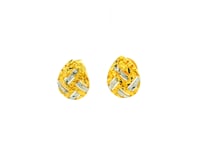 Shiny Paisley Gold Studs