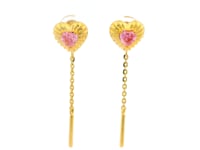 Gleamming Hearts Gold Earrings