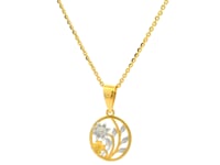 Floral Dazzle Gold Pendant for Women