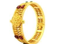 Floral Ruby Gold Plated Kada