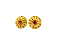 Traditional Ruby Gold Plated Stud