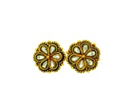 Royal Kundan Flower Gold Plated Studs