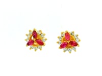 Golden Firework Cluster Gold Plated  Earrings