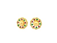 Radiant Pearl Flower Gold Plated Stud