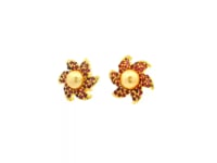 Chic Floral Design Gold Plated Earrings
