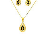 Aurora Paisley Charm Gold Pendant Set