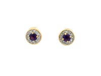 18K Lab Grown Diamond Colorstone Earrings