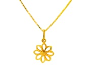 Minimalist Flora Charm Gold Pendant