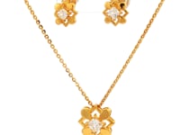 Blossom Sparkle 9k Gold Necklace Set
