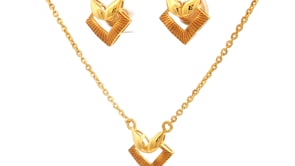 Charming Glam 9k Gold Necklace Set