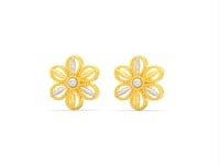 Floral Glaze 9K Gold Studs