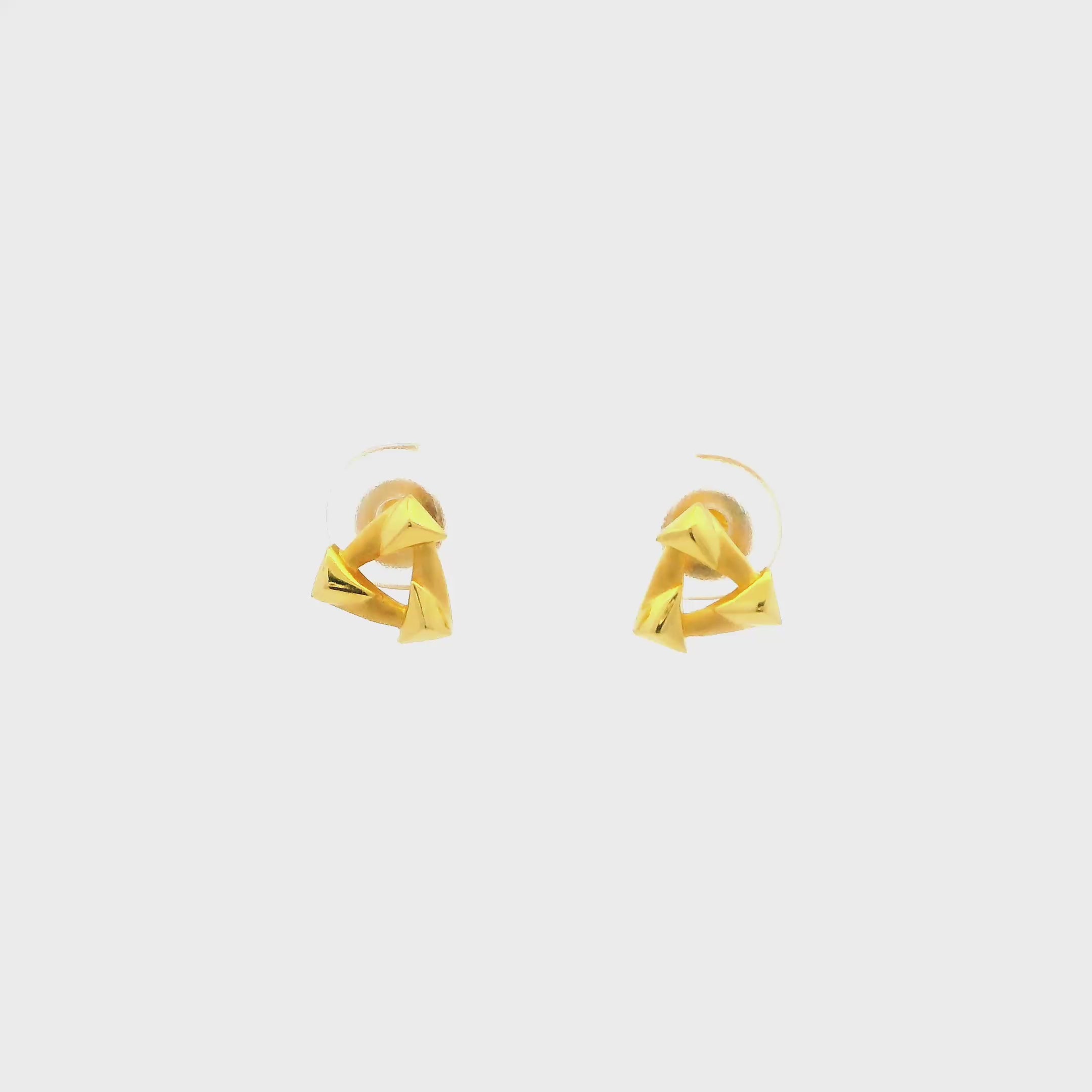 Trigonal Glimmer Women Gold Earrings