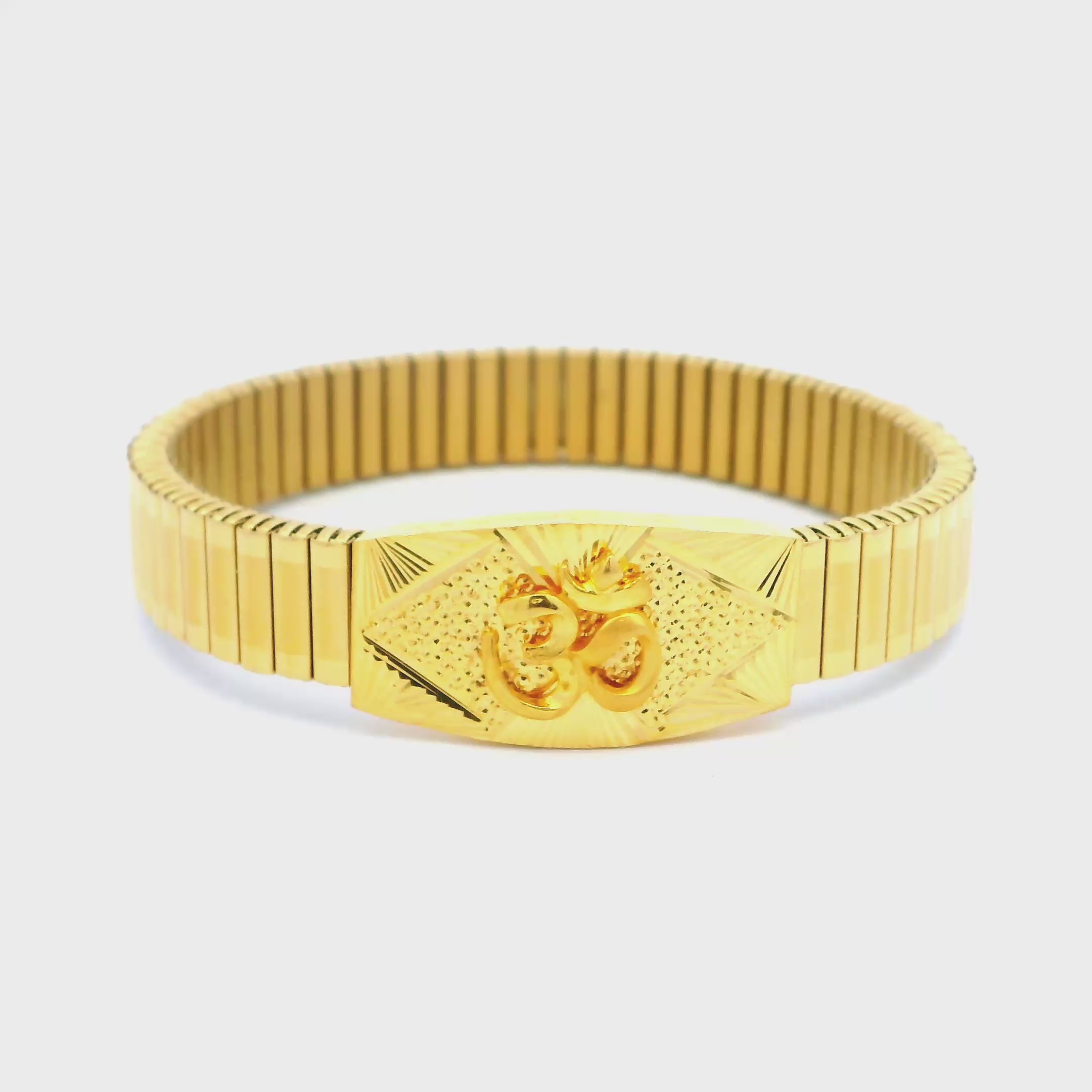 Celestial Grace 22K Gold Om Bracelet for Men