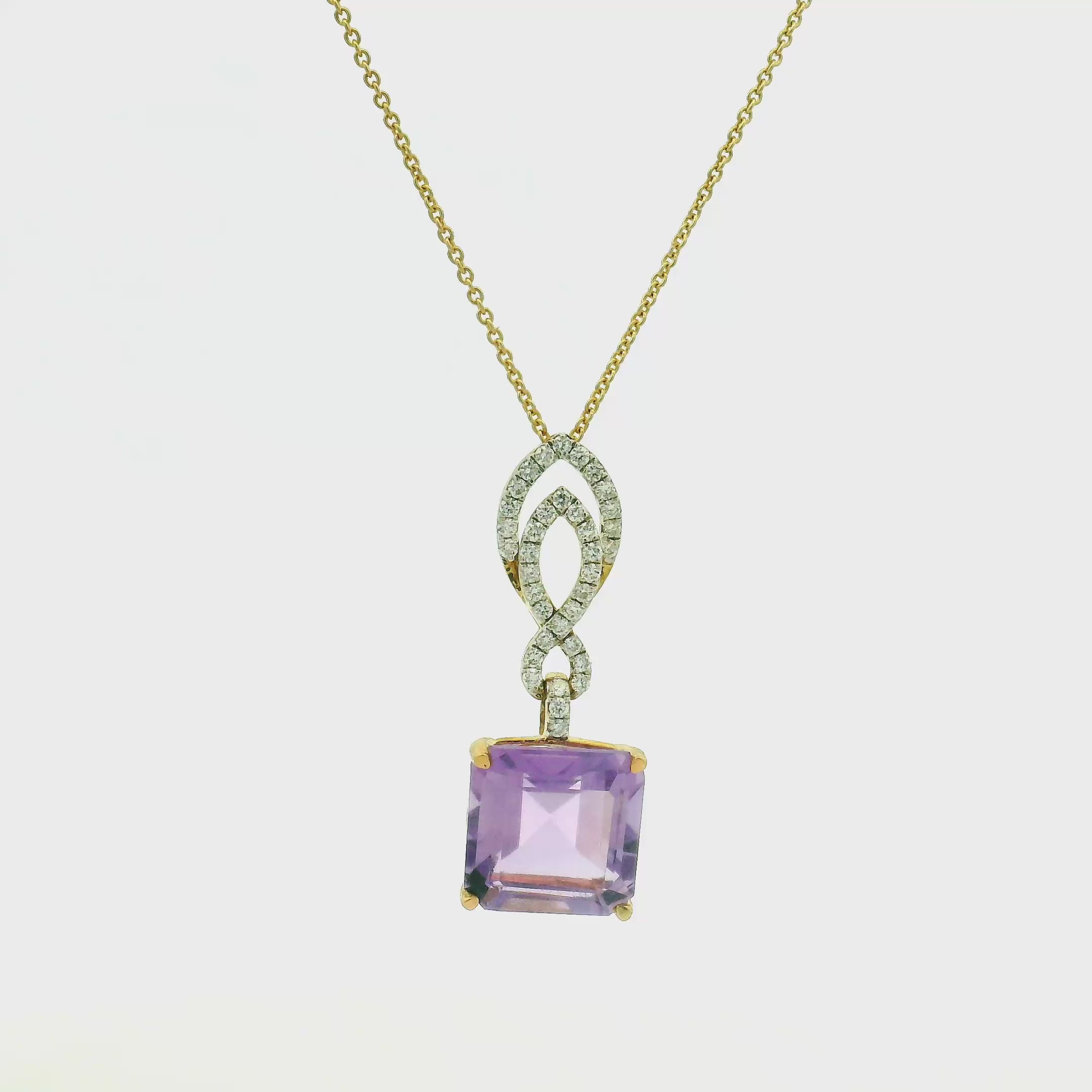 9K Lab Grown Diamond Colorstone Pendant