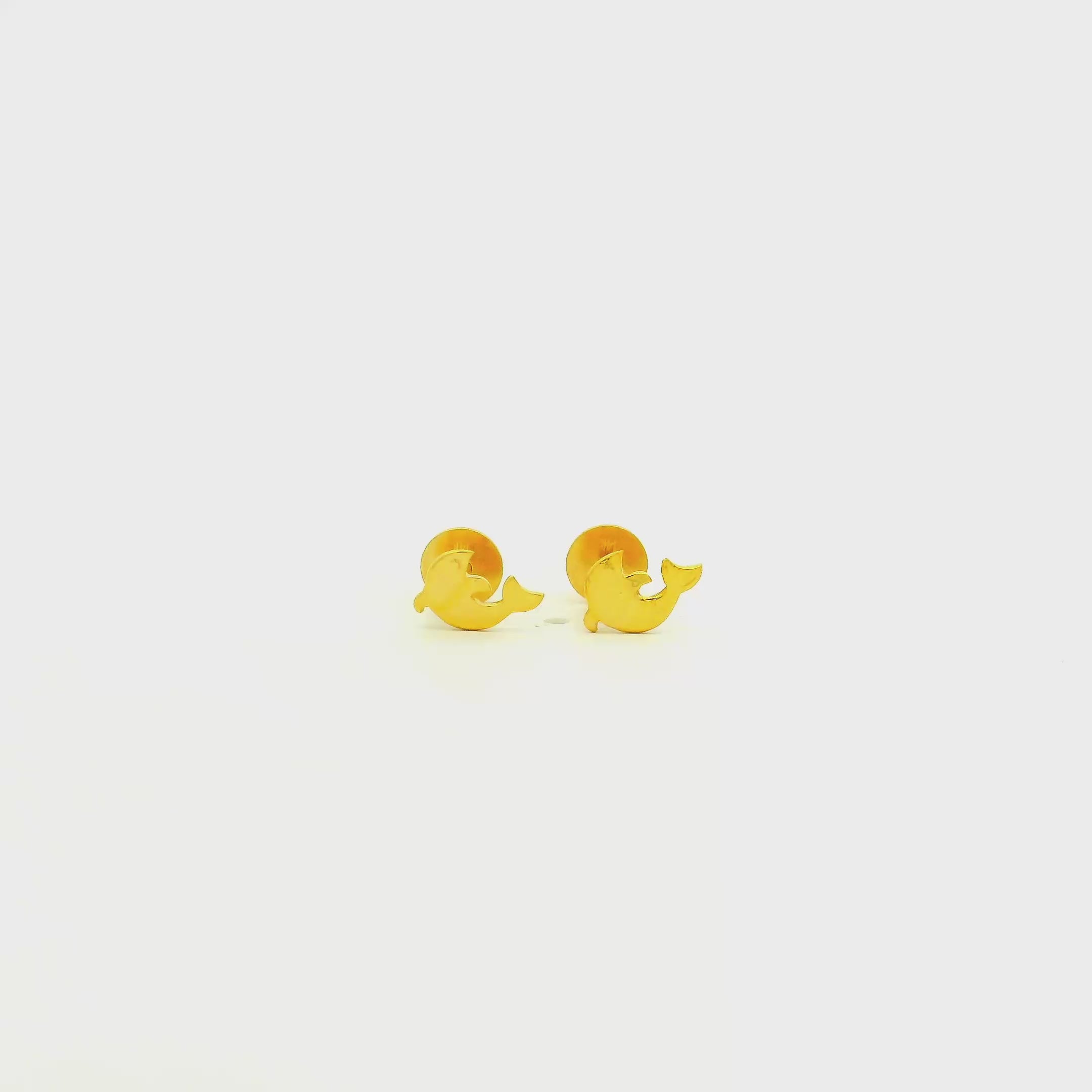 Dainty Dolphin Gold Earrings for Kids