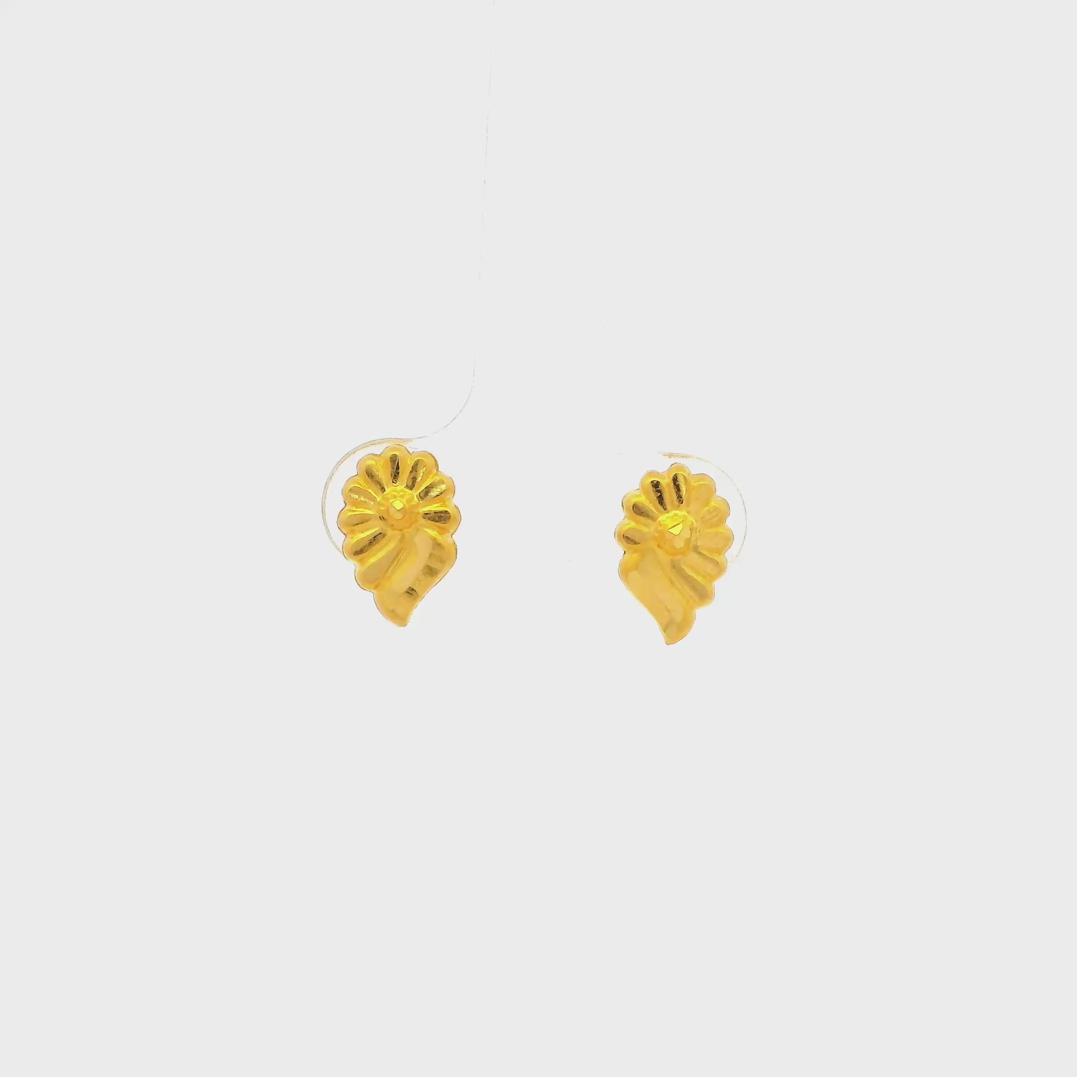 22K Forever Elegant Gold Floweret Studs