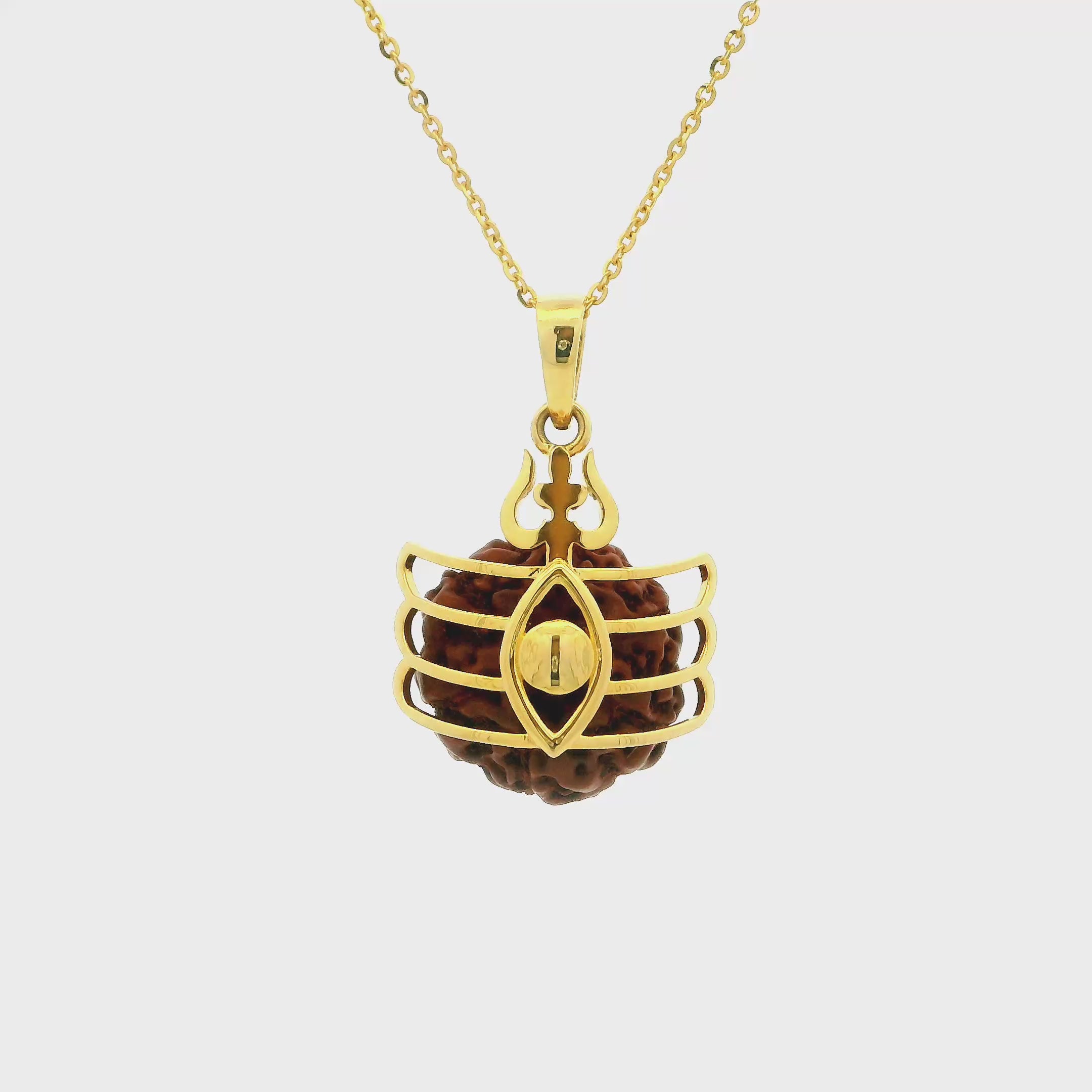 Blessed Glory Gold Rudraksha Locket for Men