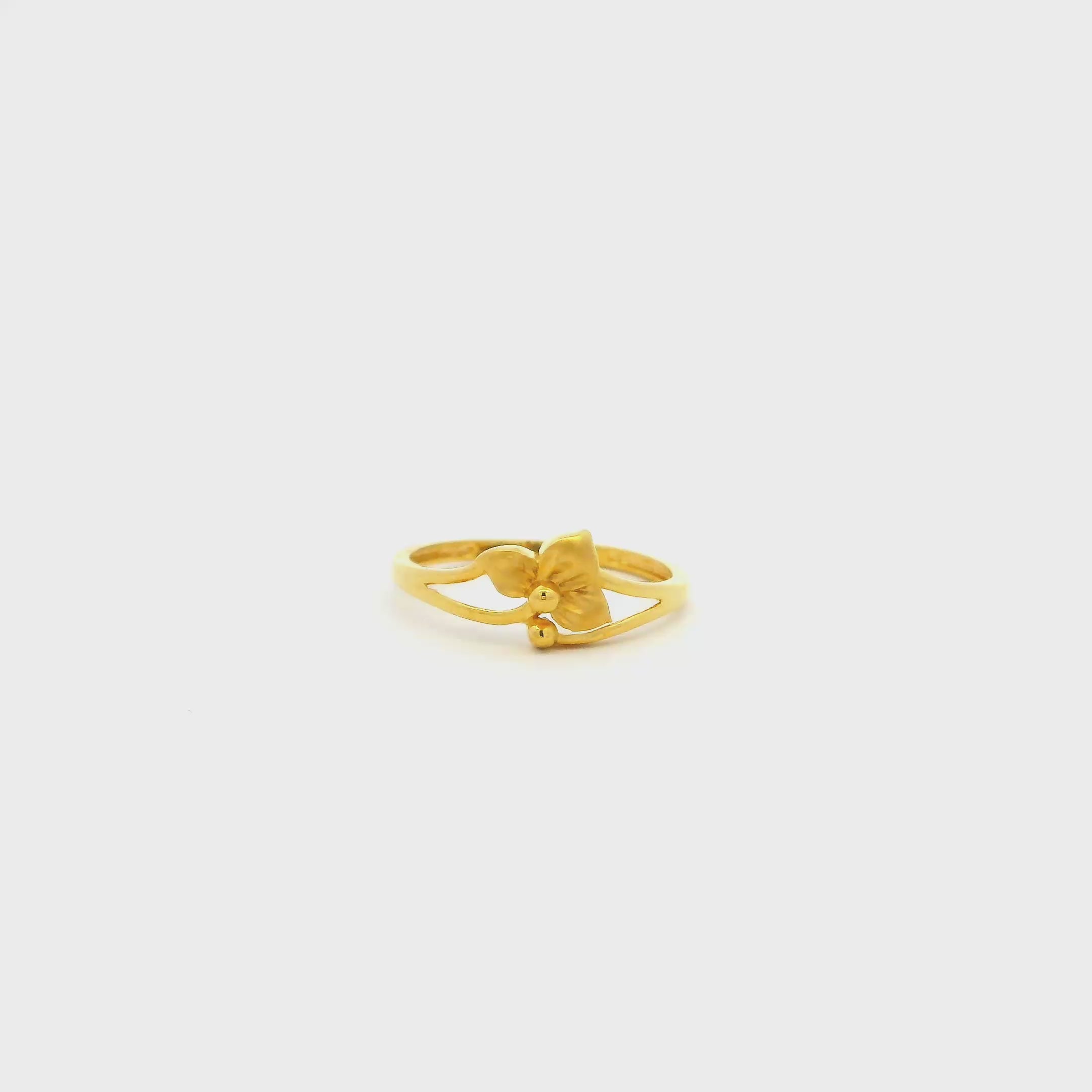 Feather Bloom Gold Ring for Women