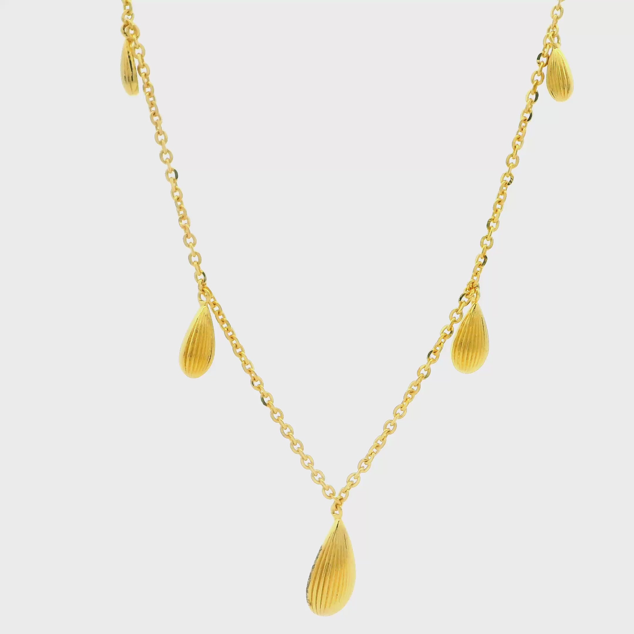 Paisley Drip Gold Necklace Set