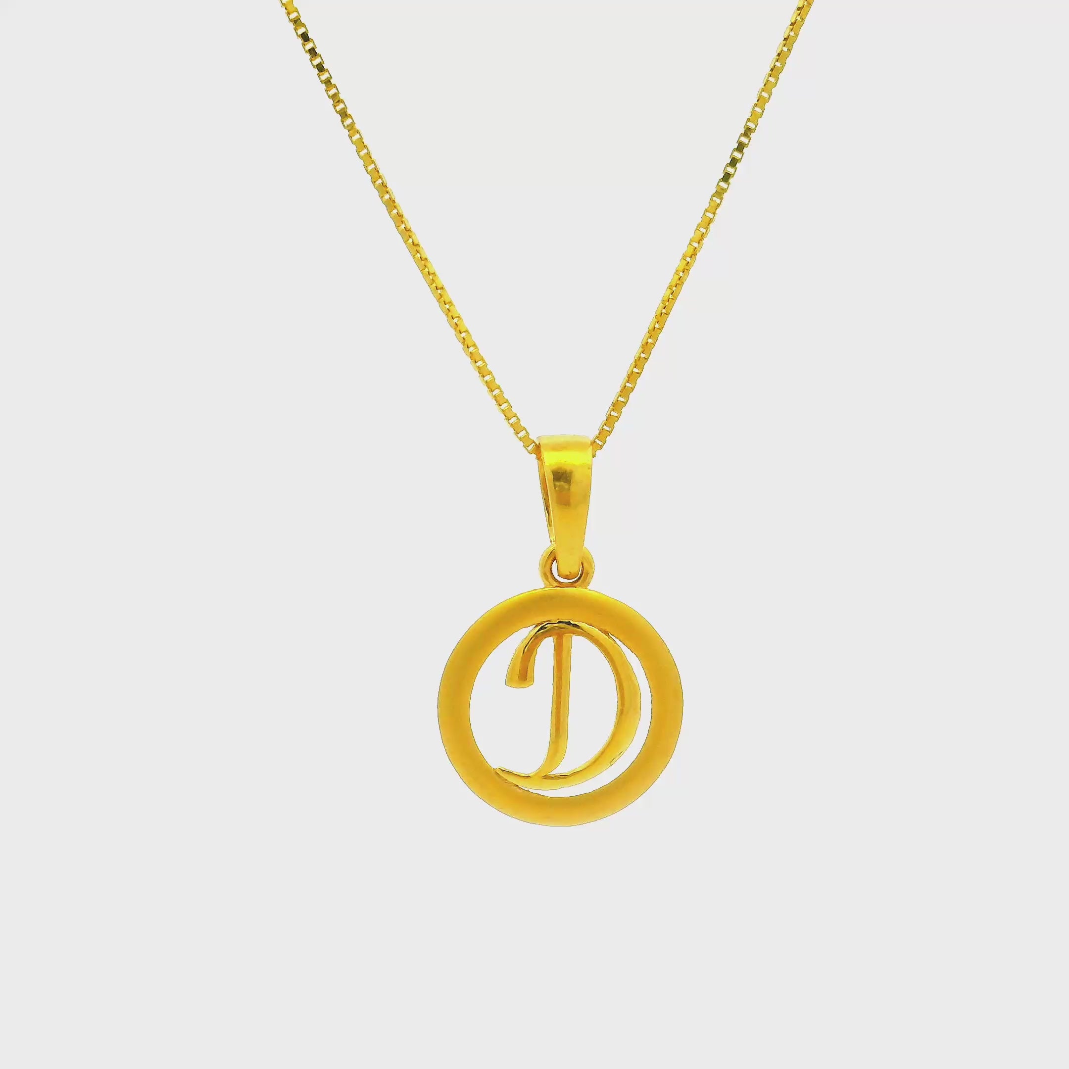 Dazzling D Gold Locket for Kids
