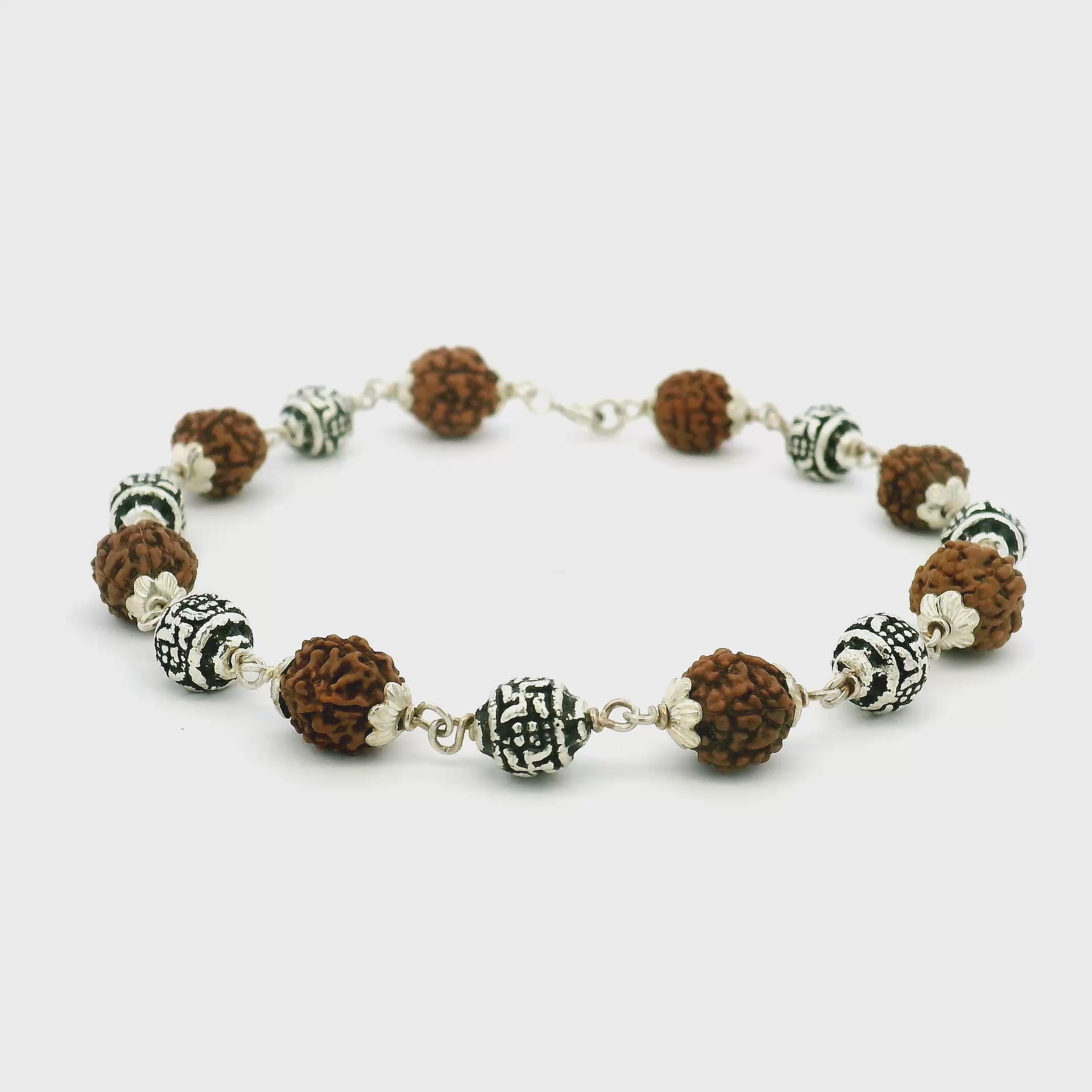 Rudrashk Glow Men Silver Bracelet