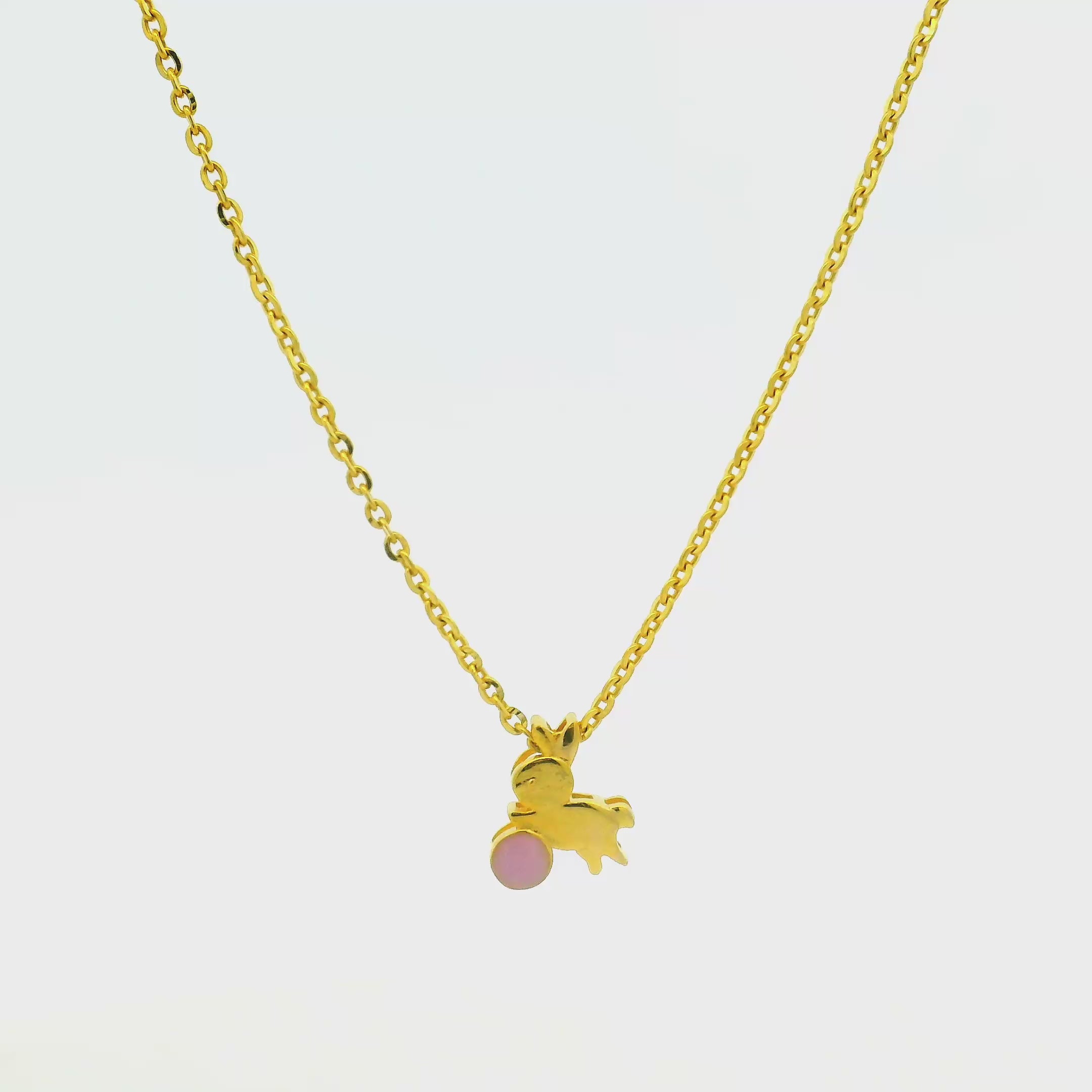 Happy Bunny Gold Locket for Kids