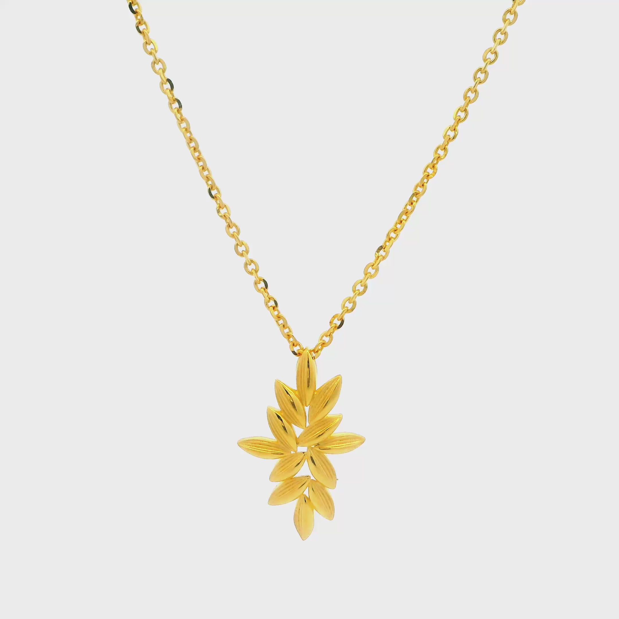 Petal Brilliance Gold Necklace Set