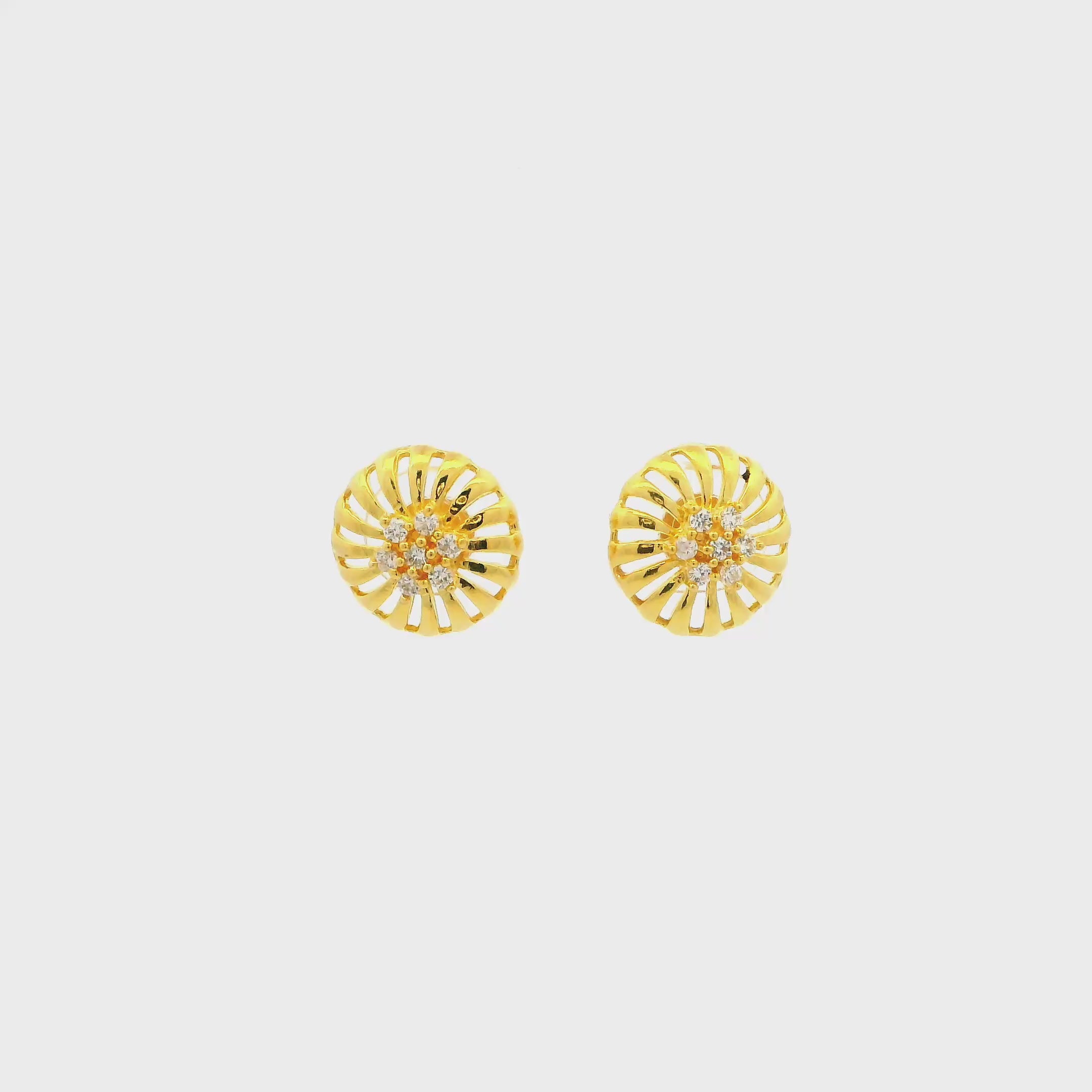 Radiant Blossom Gold Studs