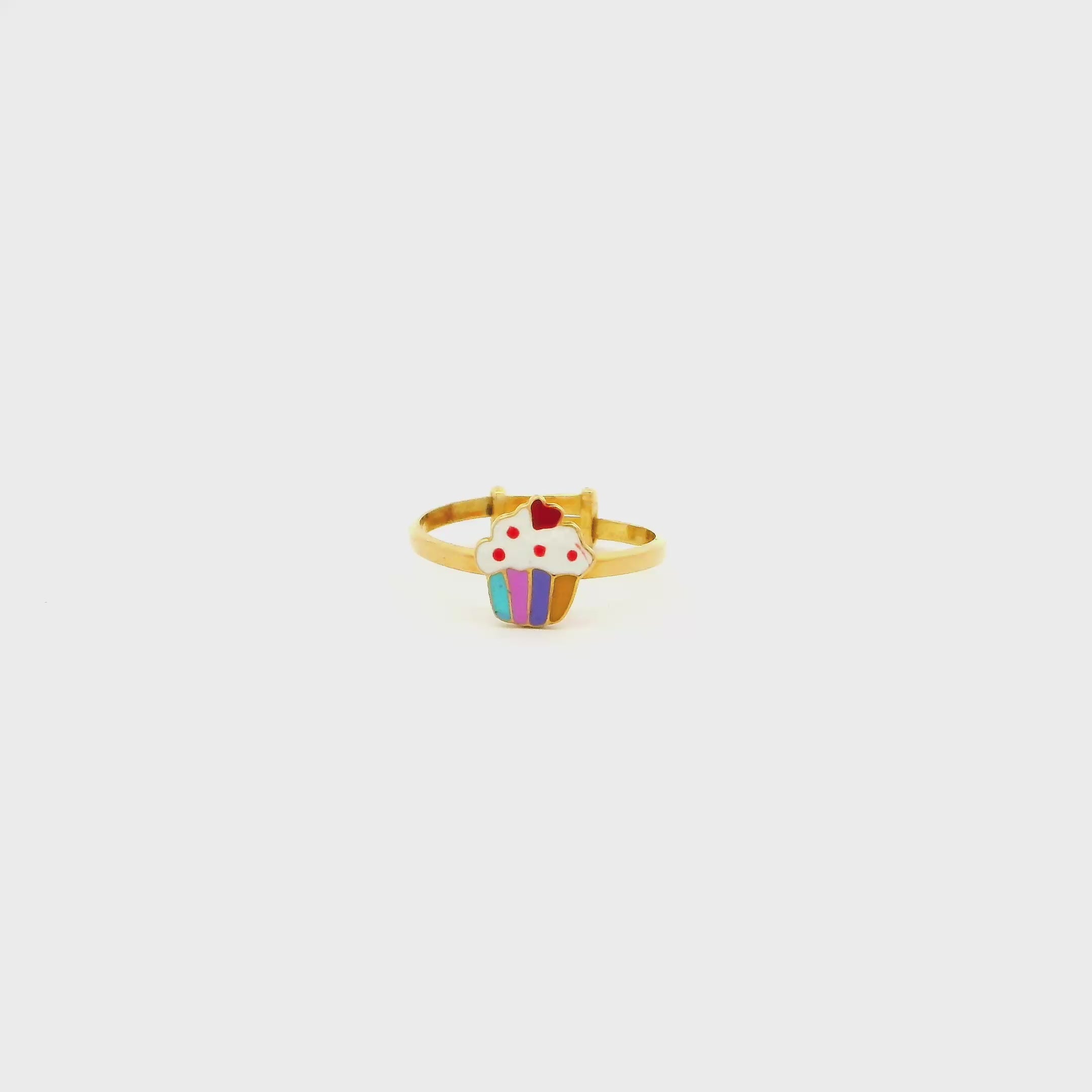 Tasty Cupcake Gold Kids Ring