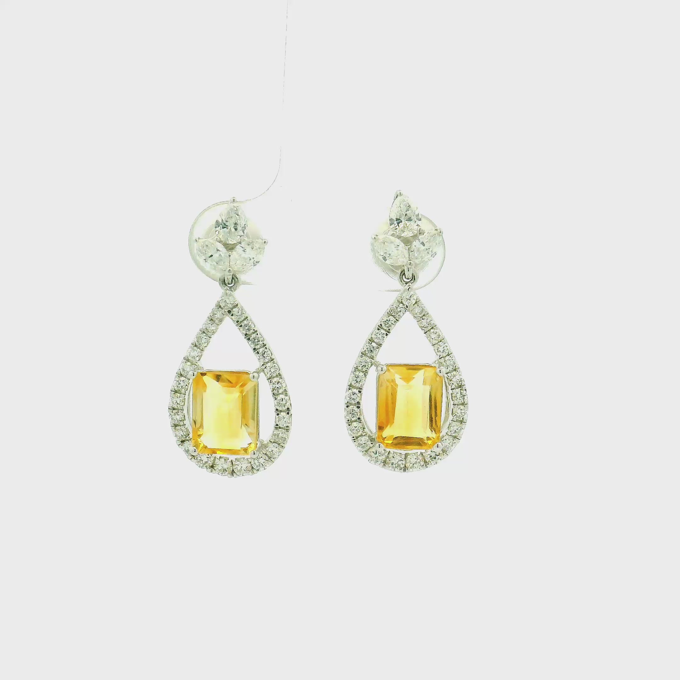9K Lab Grown Diamond Colorstone Earrings