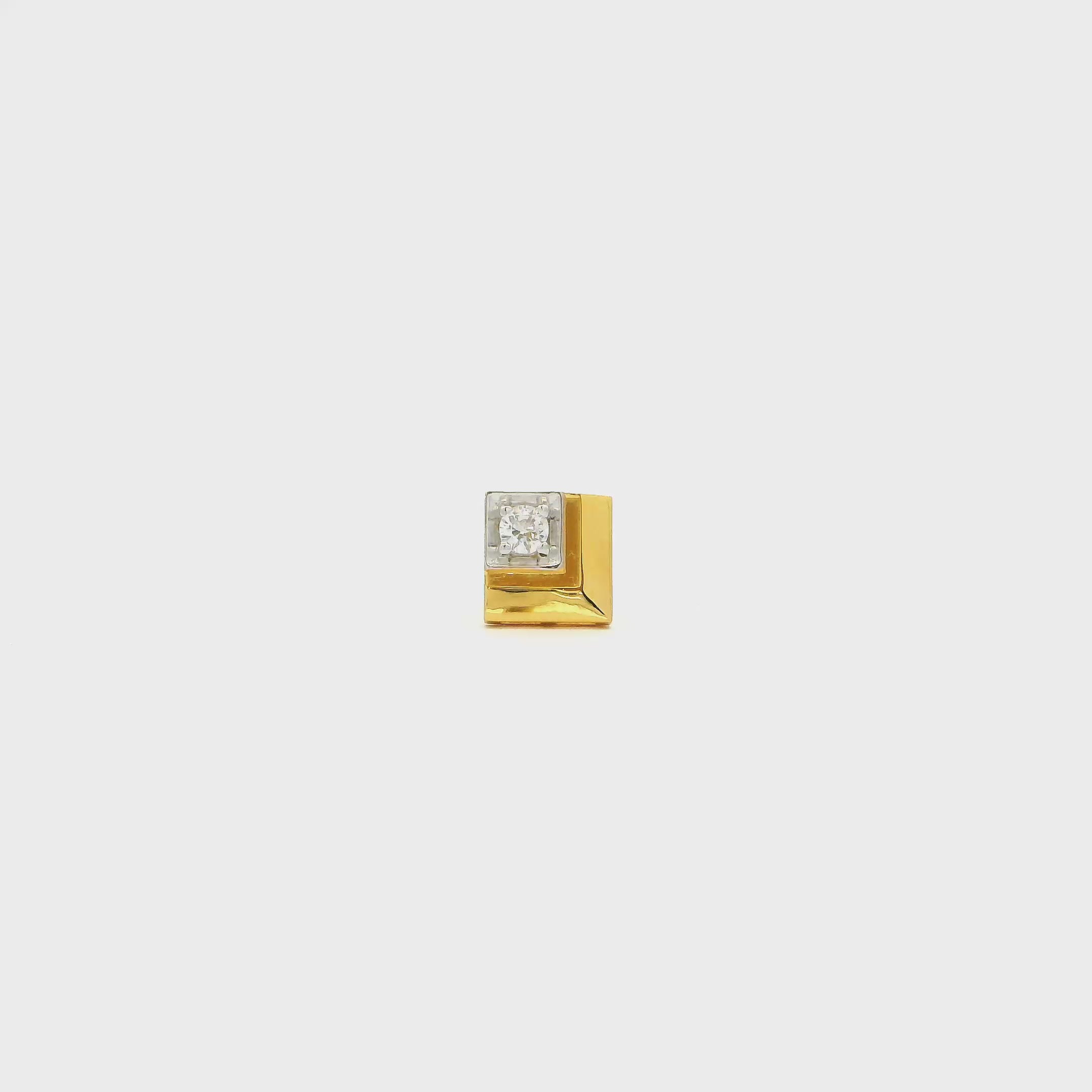 Riveting Radiance Gold Stud for Men