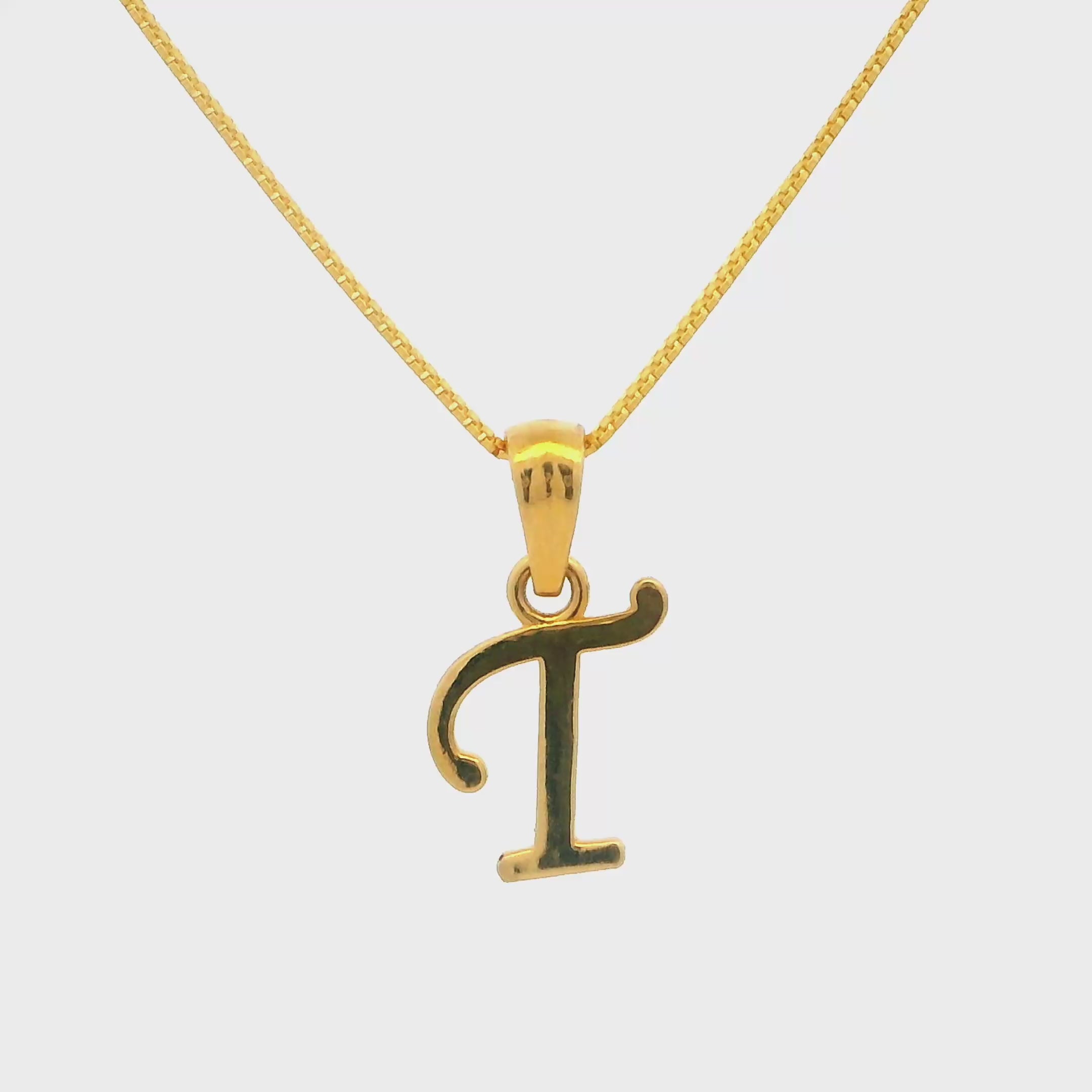 Timeless "T" Letter Gold Pendant