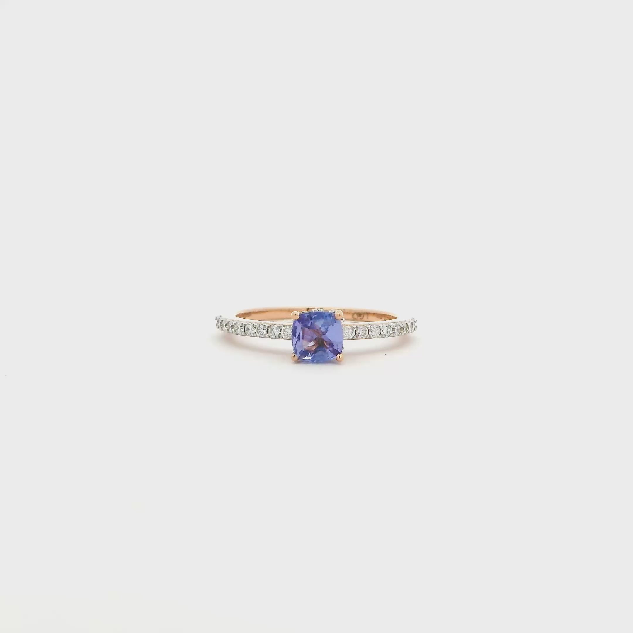 18K Lab Grown Diamond Colorstone Ring