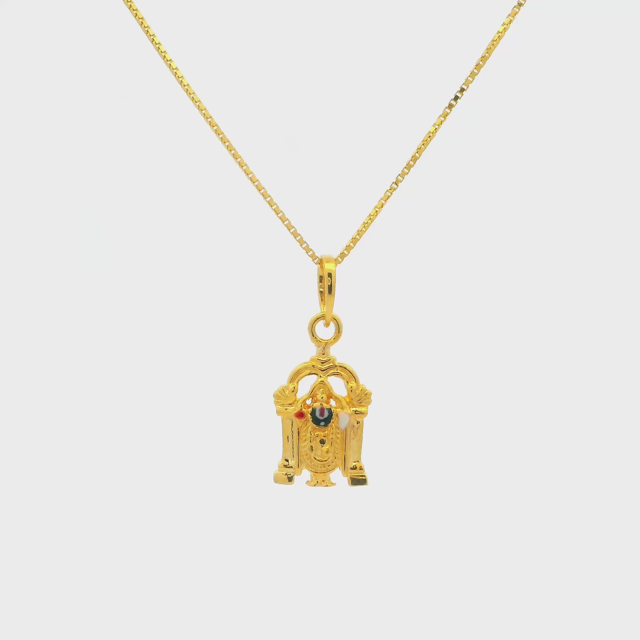 Celestial Lord Balaji Gold Pendant