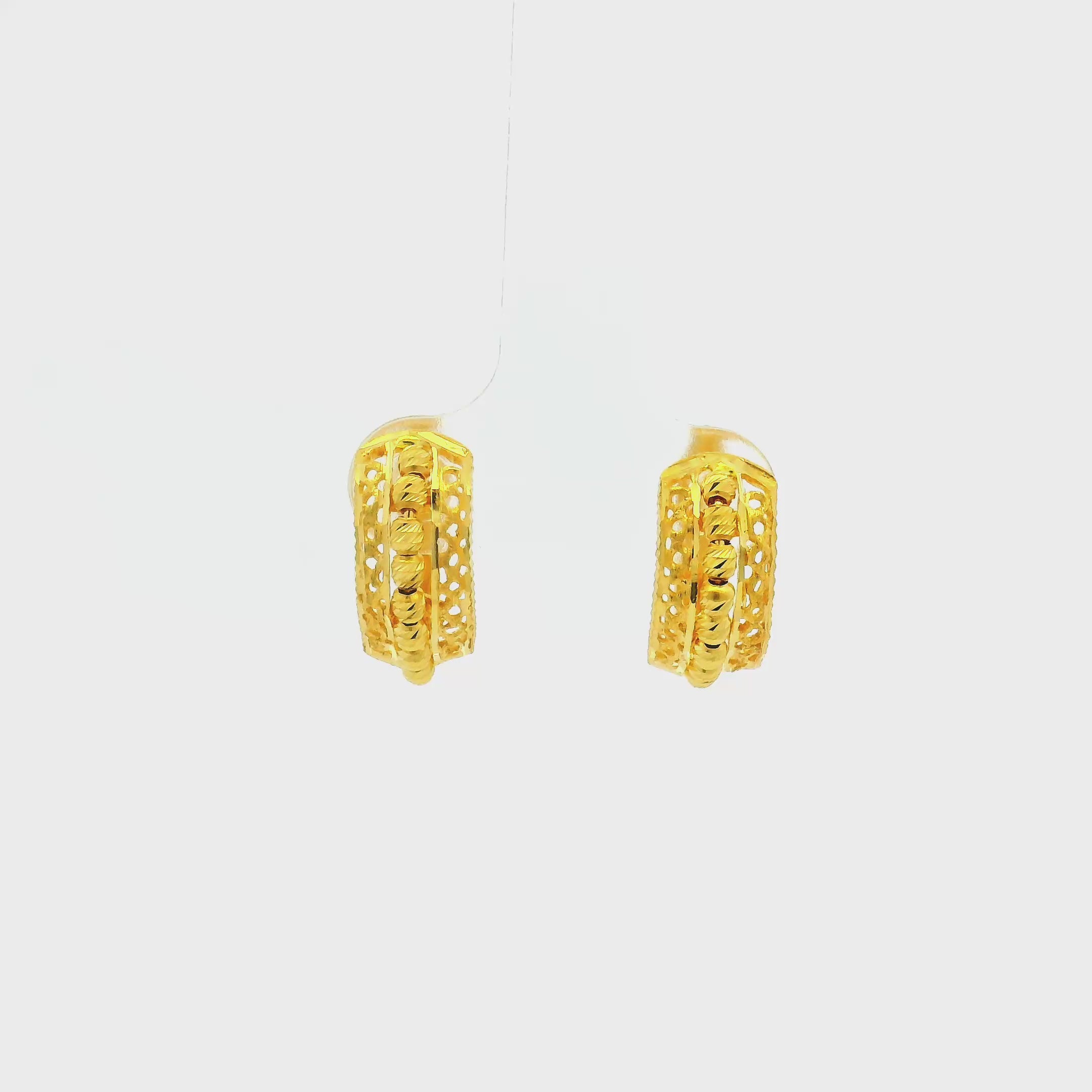 Glorious Charm Gold Hoops