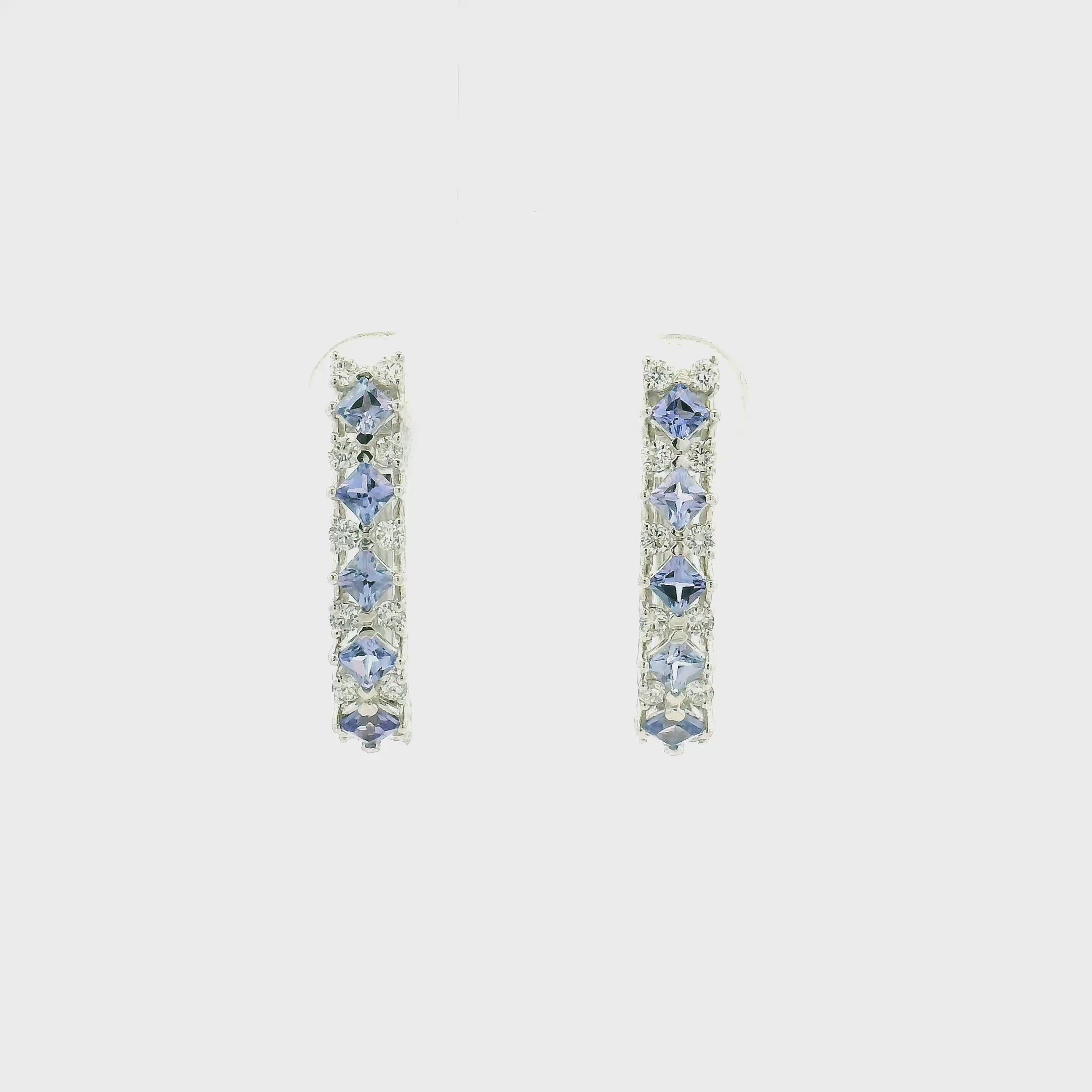 18K Lab Grown Diamond Colorstone Earrings