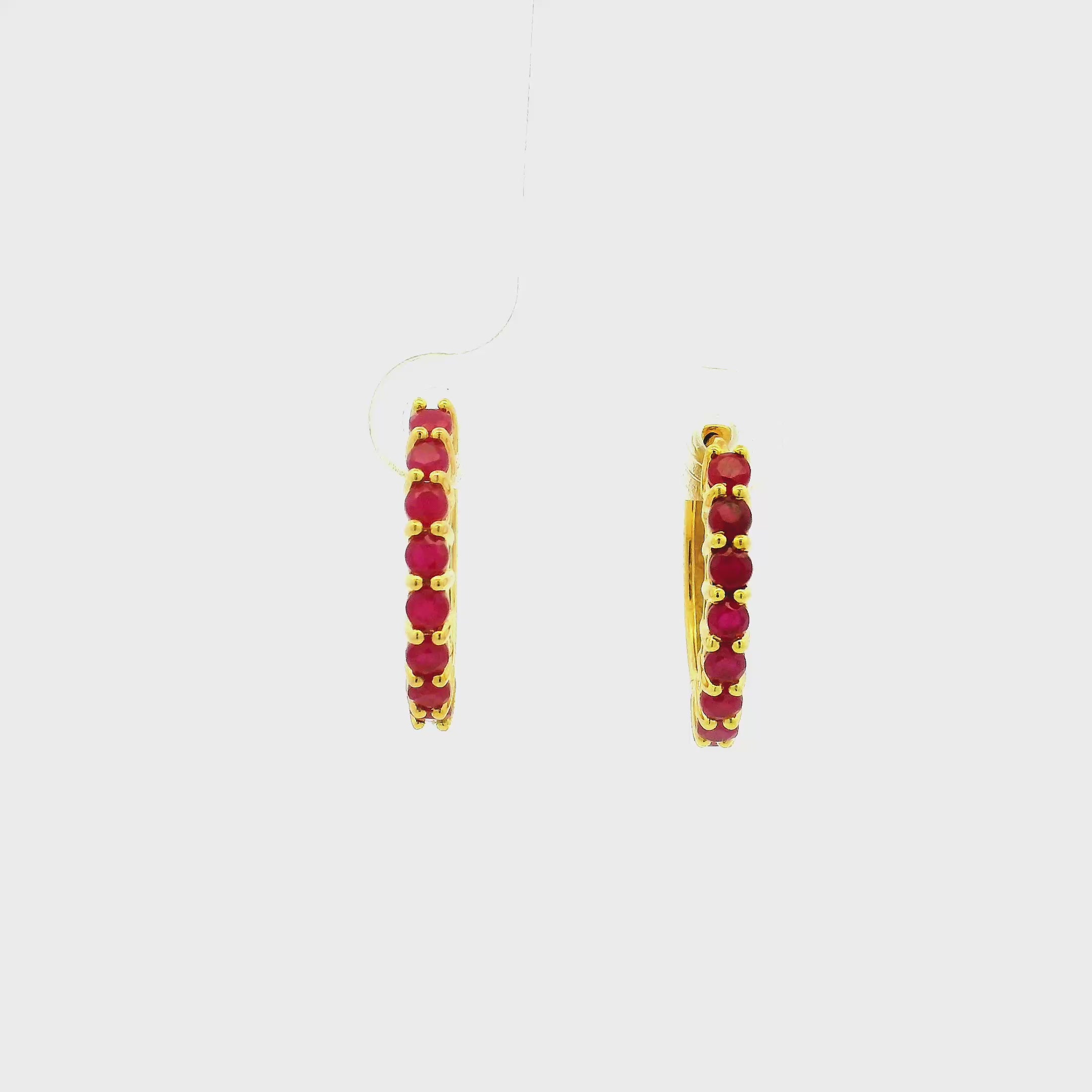 Shiny Scarlet Colorstone Hoops