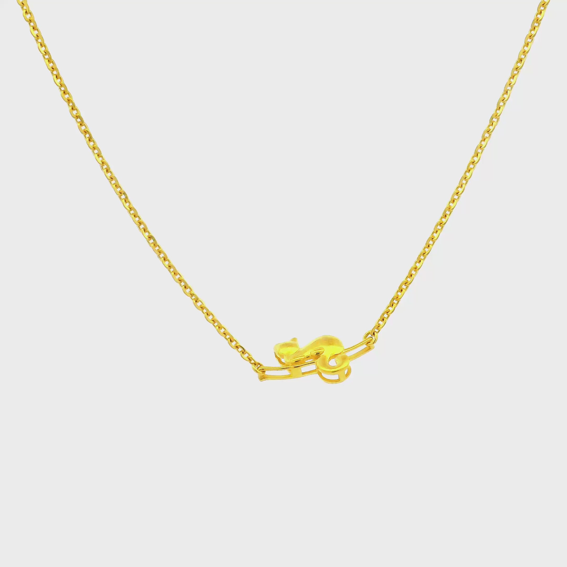 Sweet Meow Mewo Gold Locket with Chain for Kids