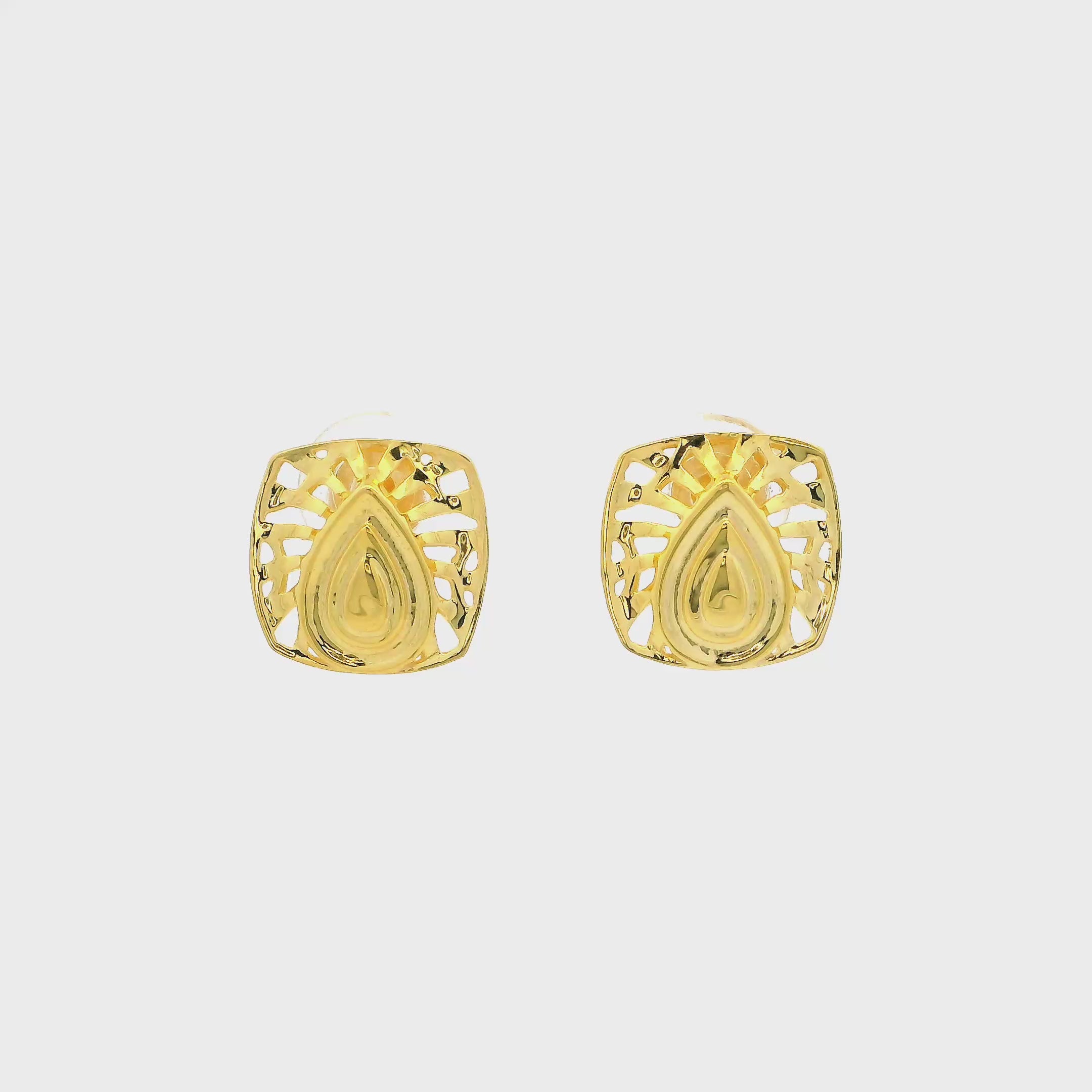 Bold Glimmer Gold Studs for Women