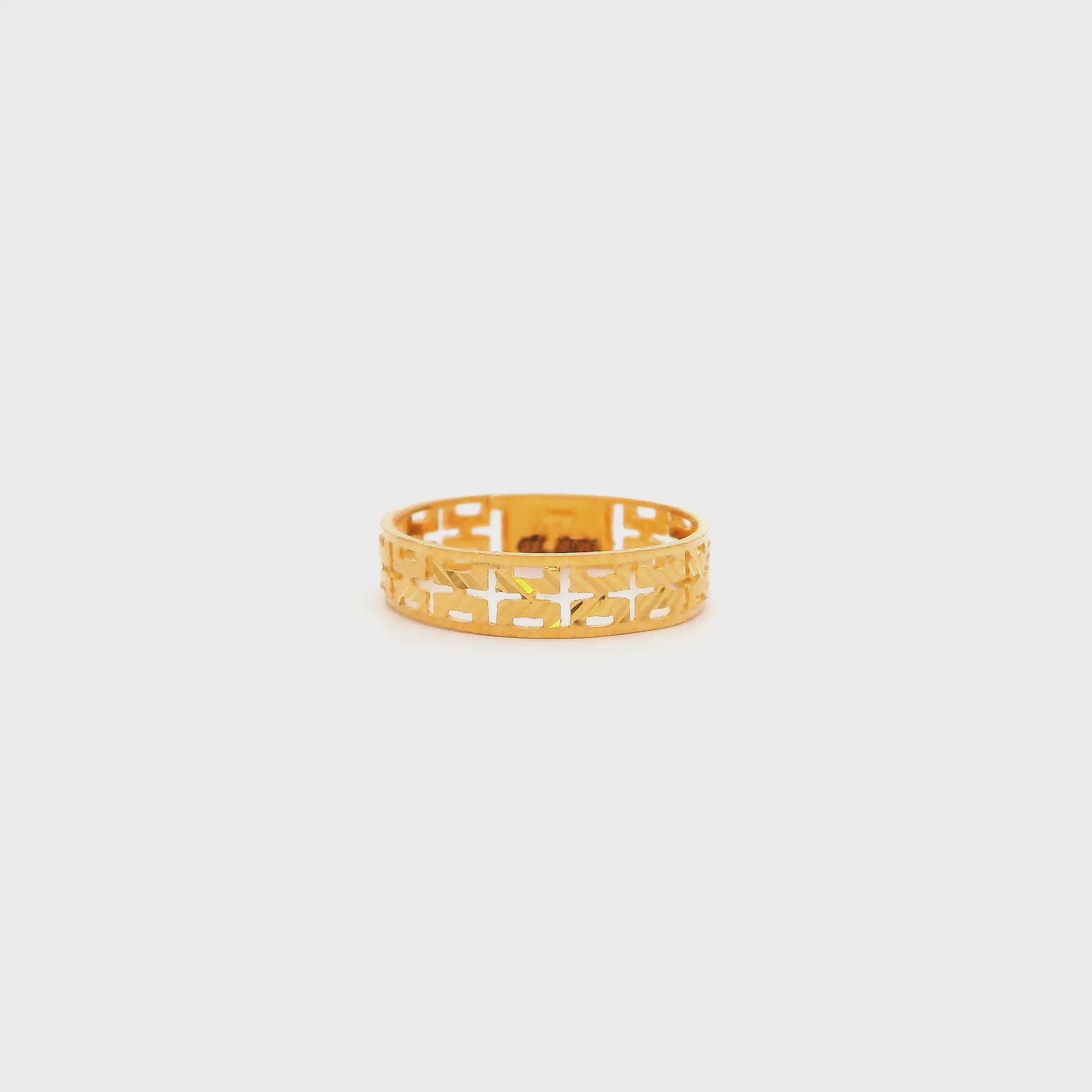Geometric Glaze Gold Ring