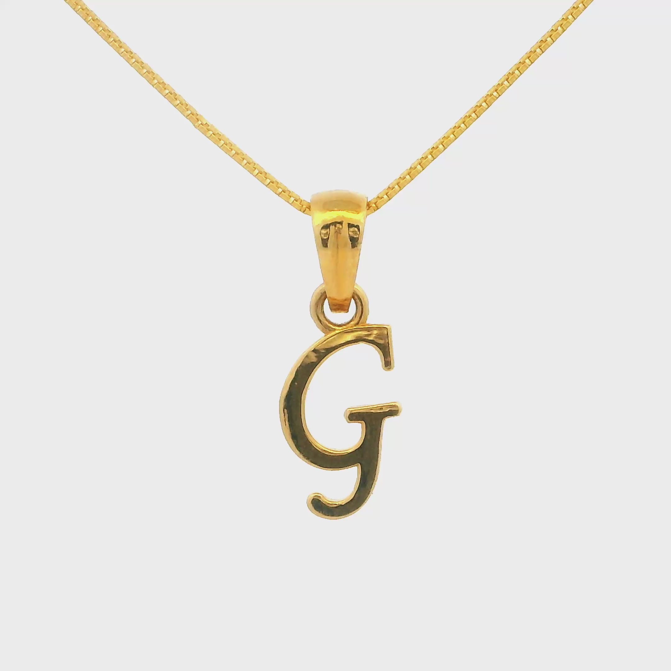 Graceful "G" Letter Gold Pendant