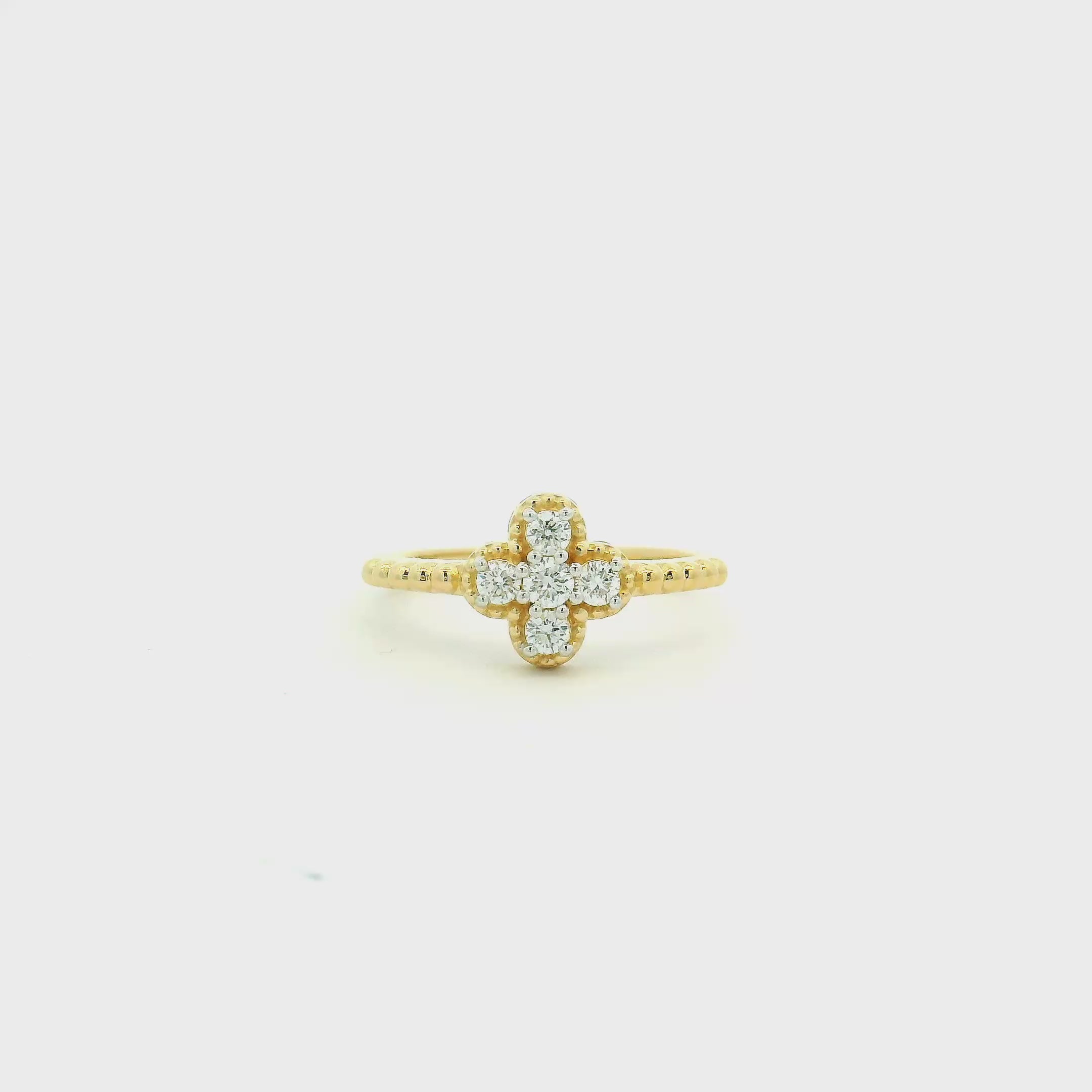14K Dazzling Clover Grace Lab Grown Diamond Ring For Women