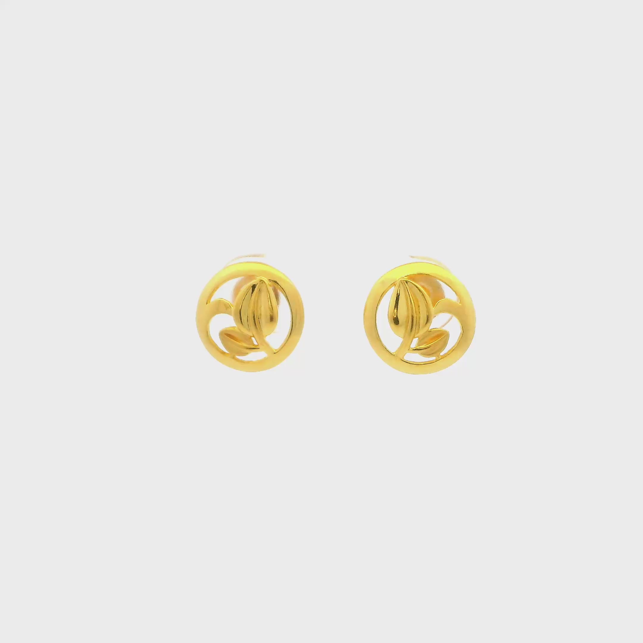 Dreamy Petals Gold Studs