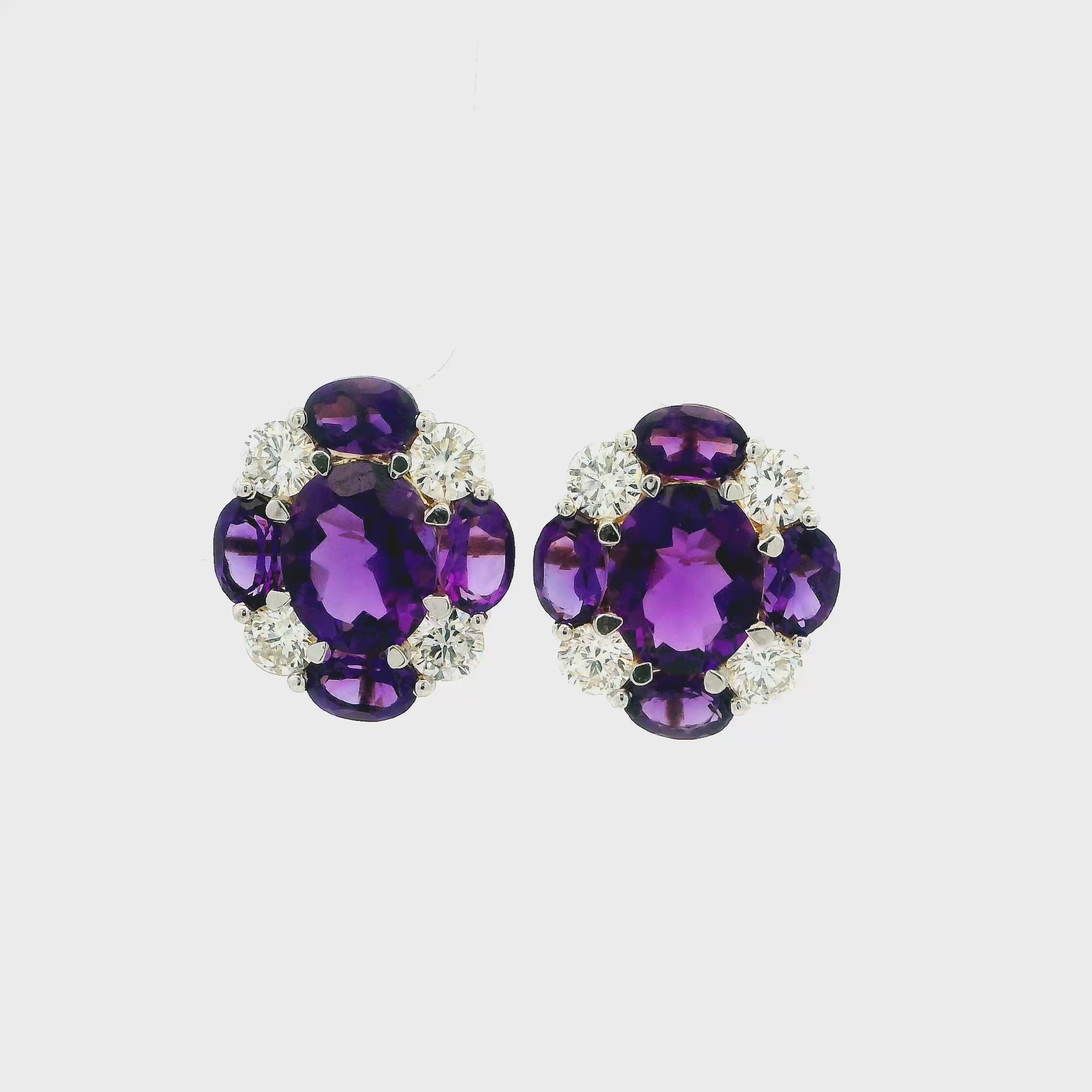 9K Lab Grown Diamond Colorstone Earrings