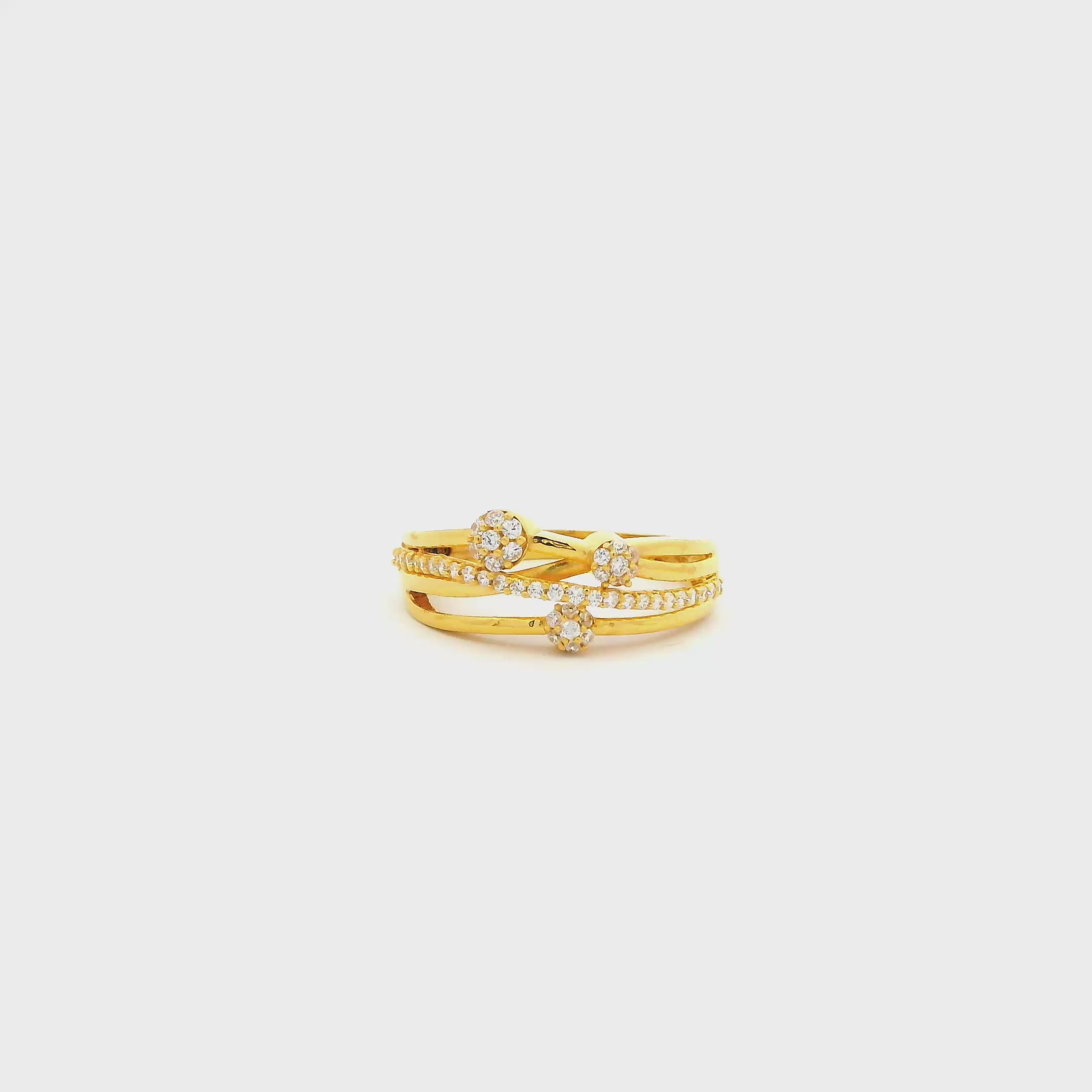 Crystal Whisper Gold Ring