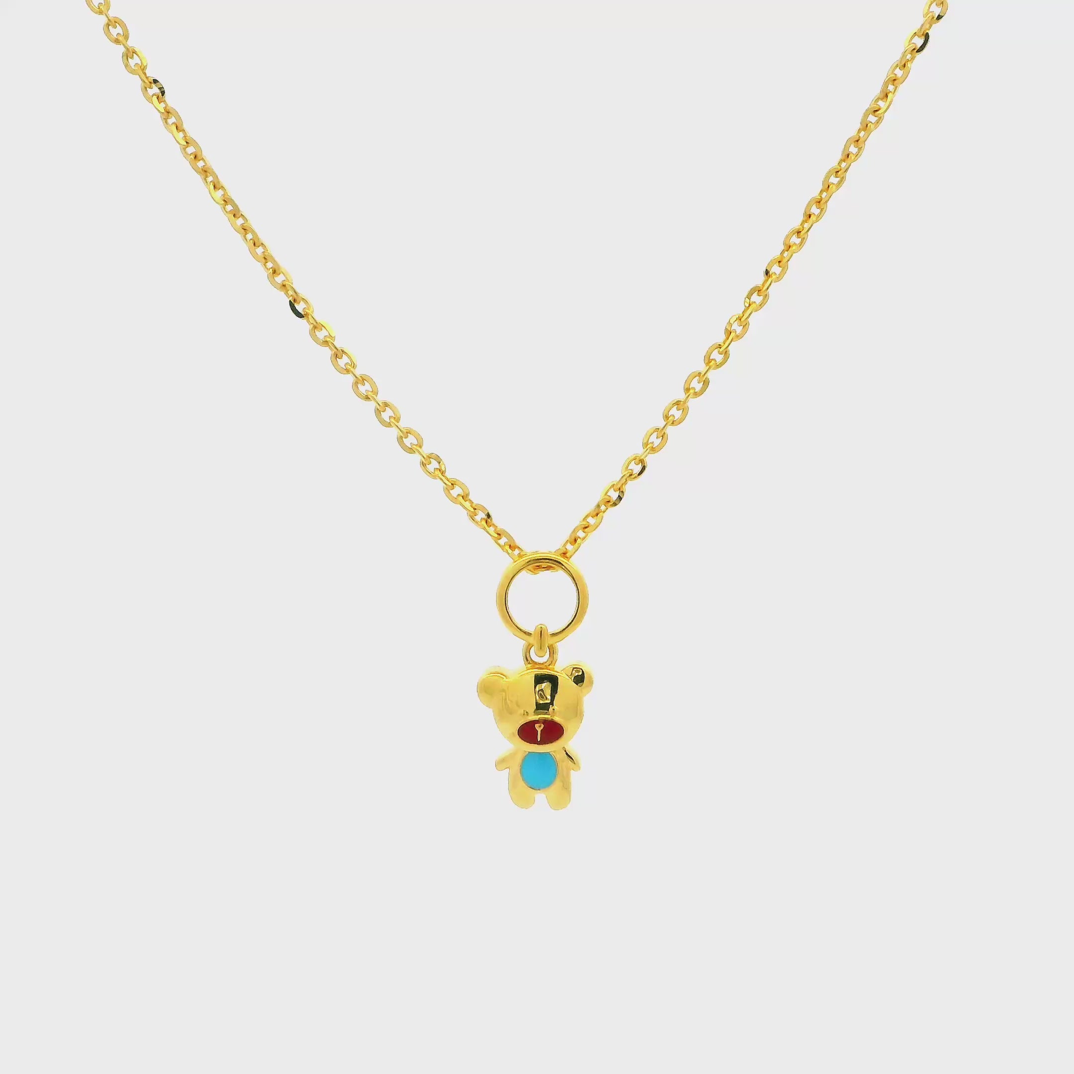 Cute Teddy Kids Gold Locket