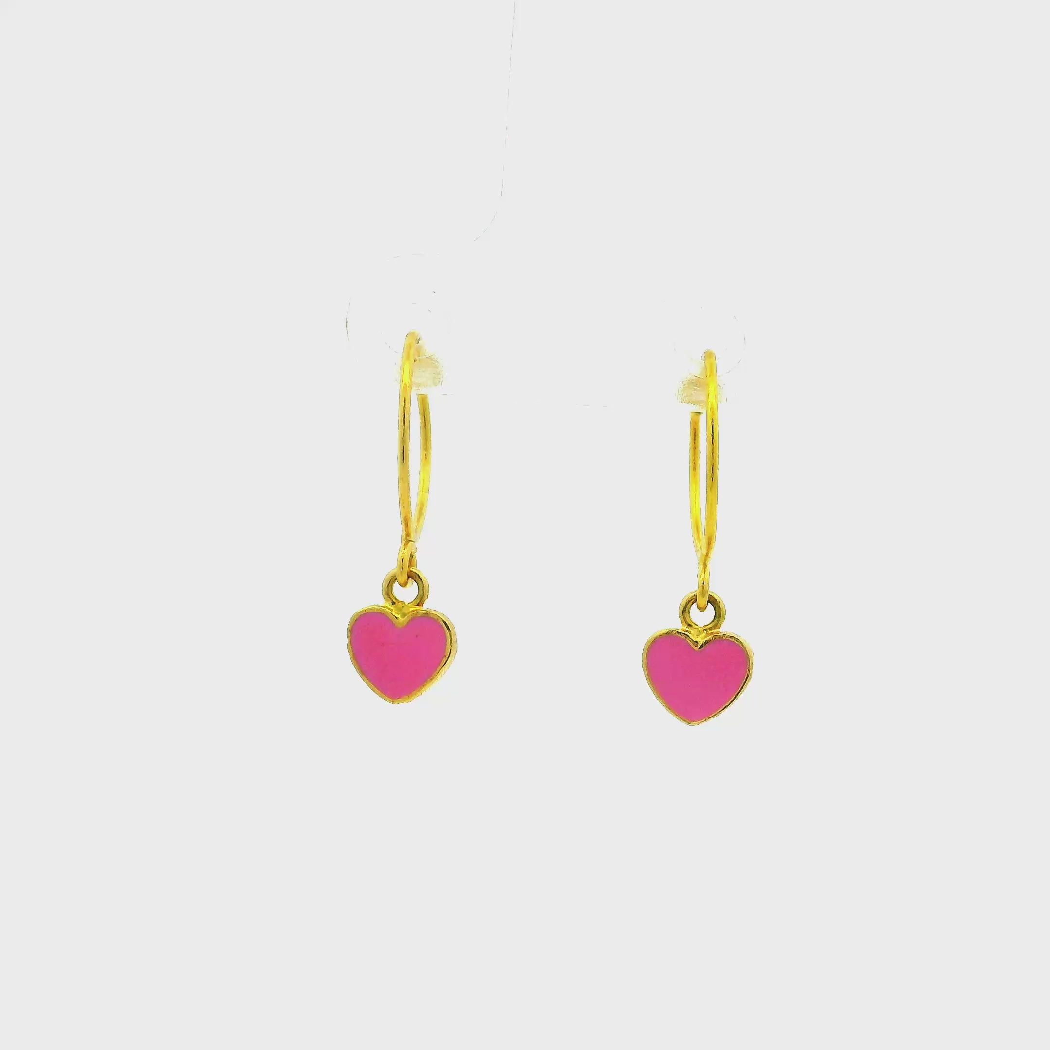 Pinky Promise Gold Heart Earrings for Kids