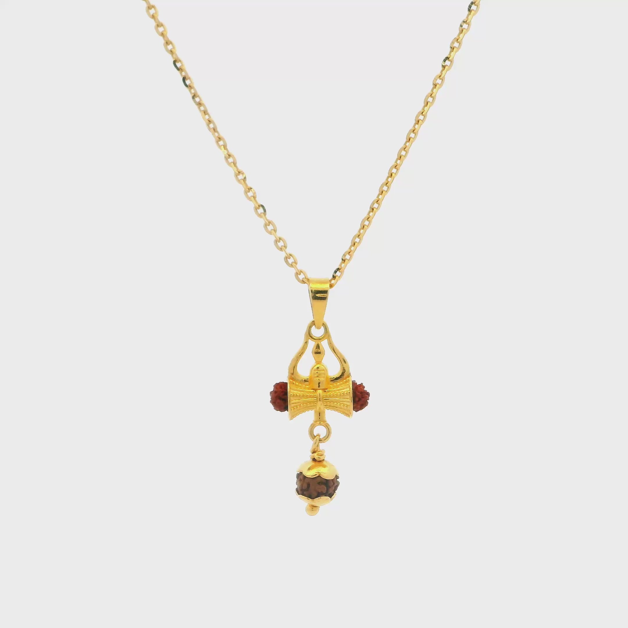 Benevolent Shine Dungroo-Trishul Gold Locket