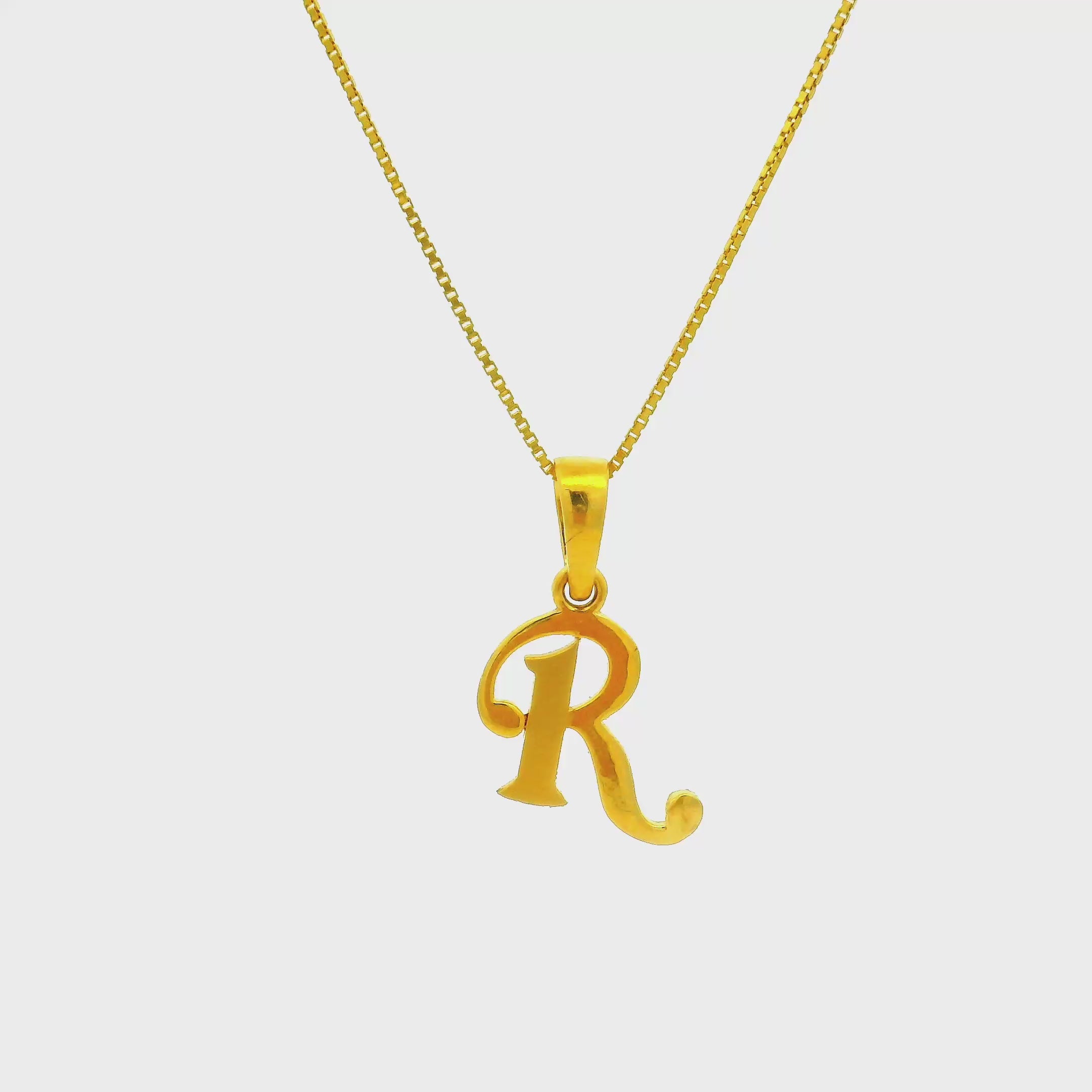 Radiant R Gold Locket for Kids